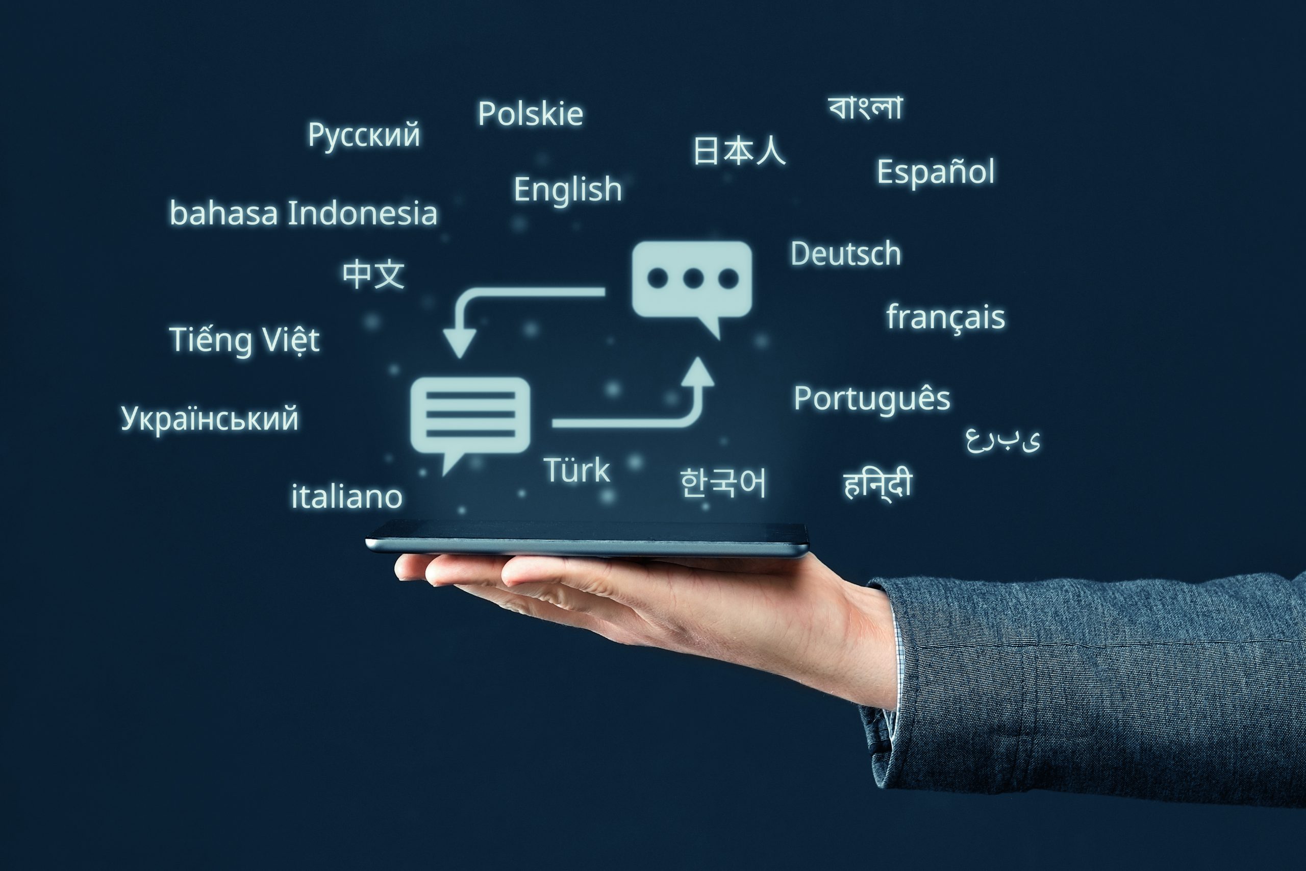 Concept of a program for a smartphone to translate from different languages