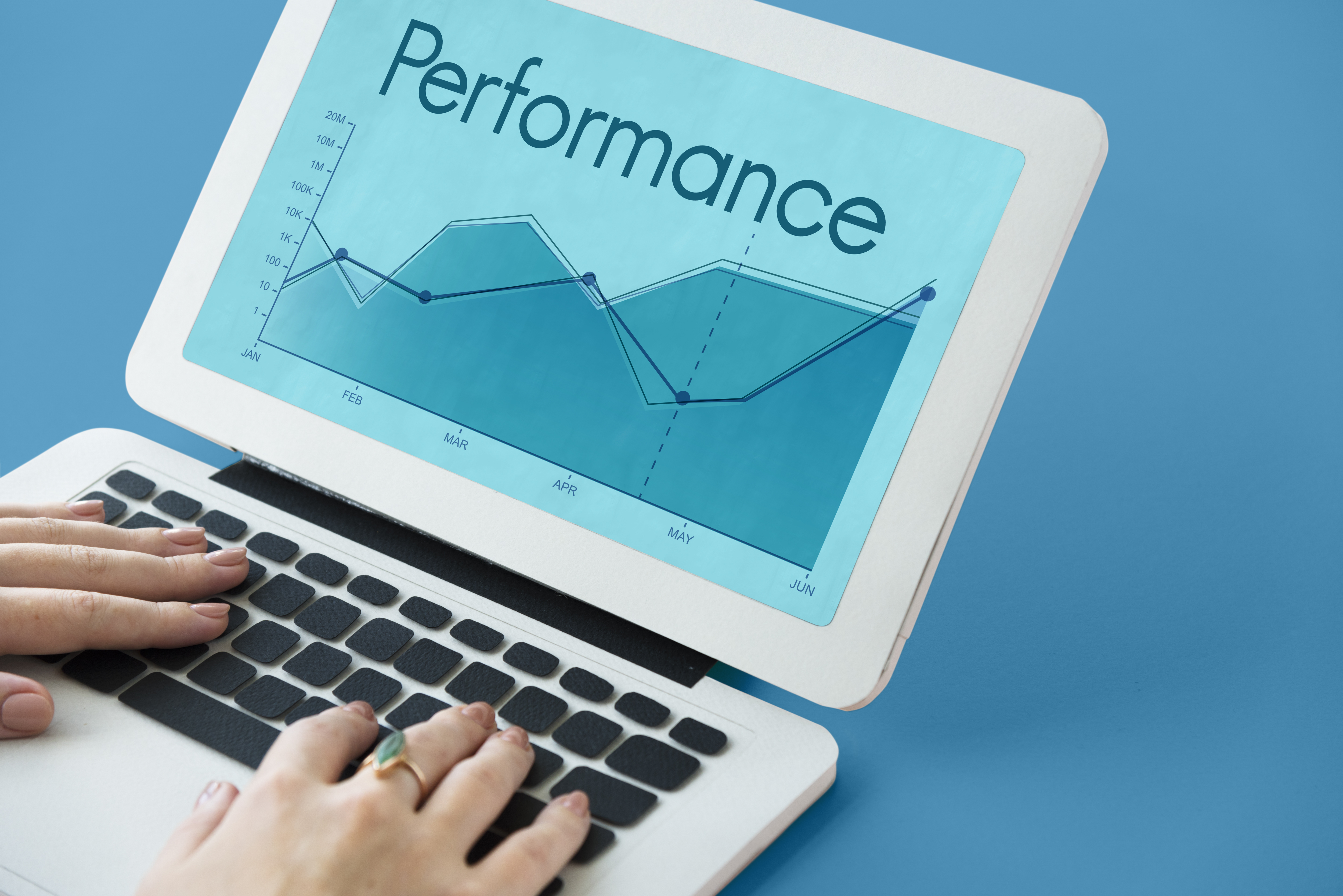 Corporate business line graph report