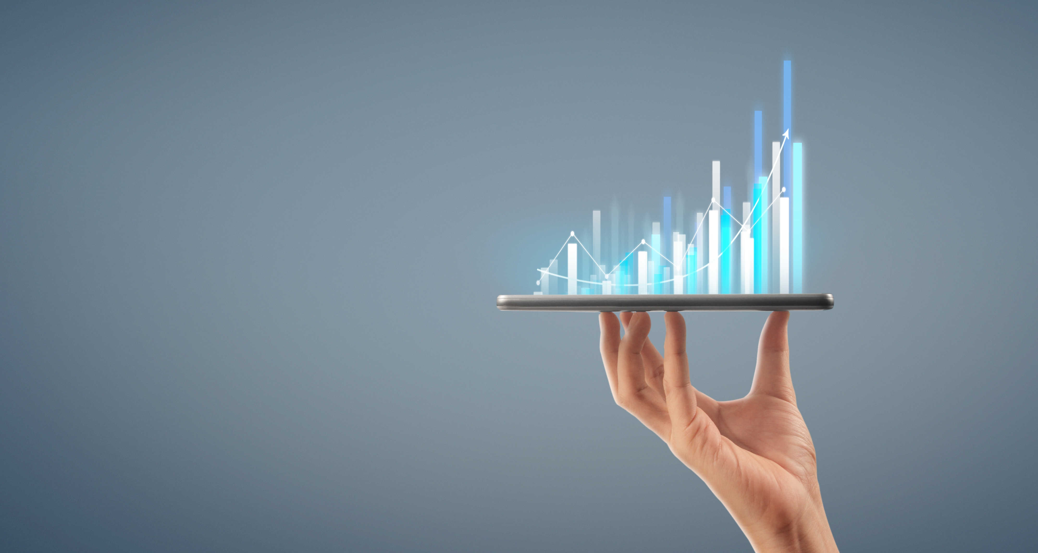 Businessman plan graph growth and increase chart positive indica